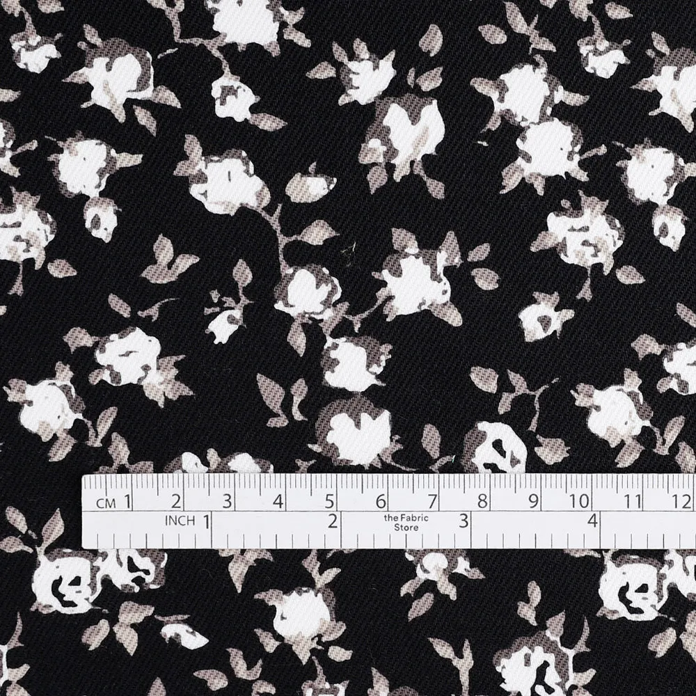 10oz White Rose Denim - Black