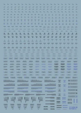 1/100 RB01 Fluorescence Blue and Gray UV React Water Slide Decal