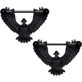 14 Gauge 1 1/16 Black Birdseye View Soaring Eagle Nipple Shield Set