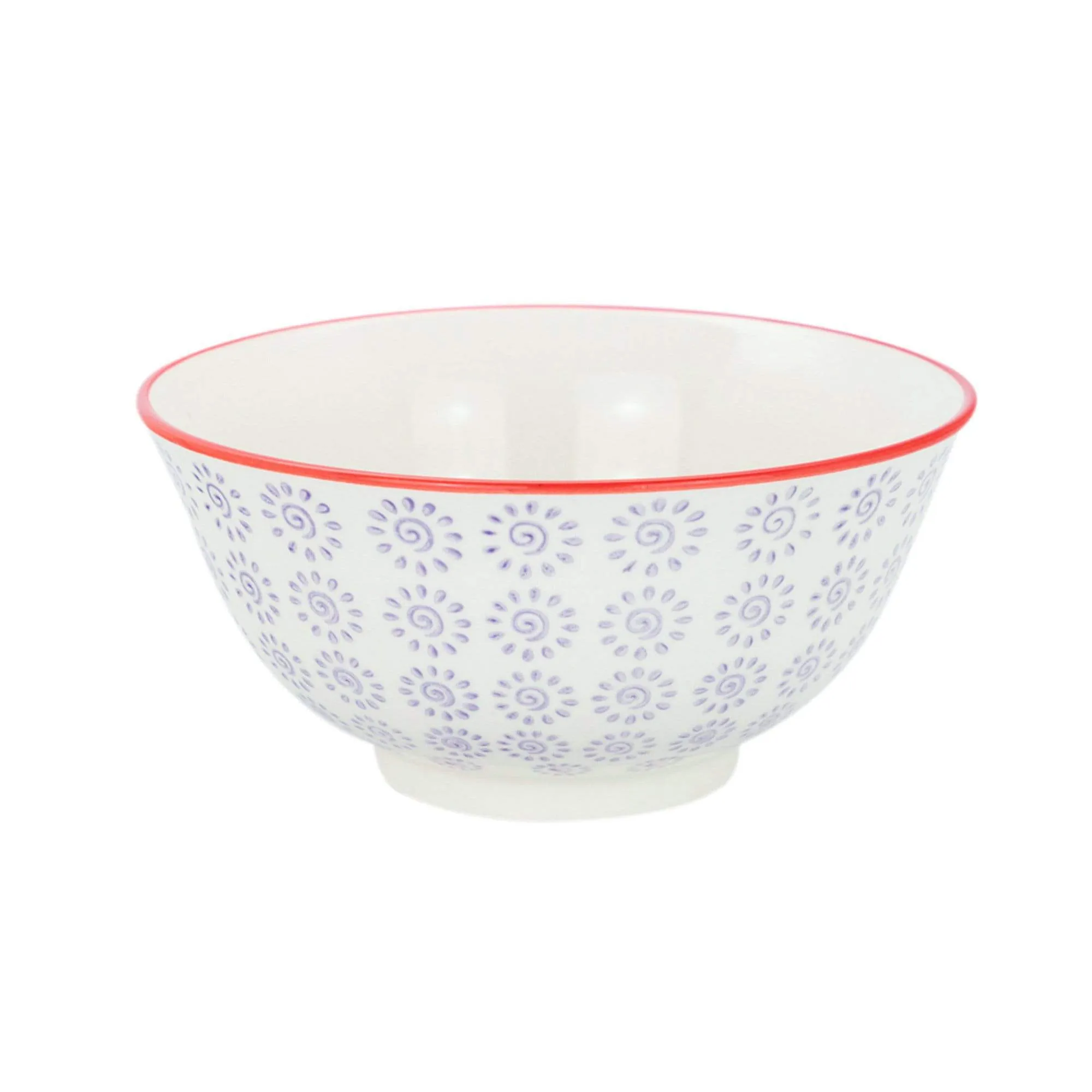 16cm Hand Printed Stoneware Cereal Bowl - By Nicola Spring