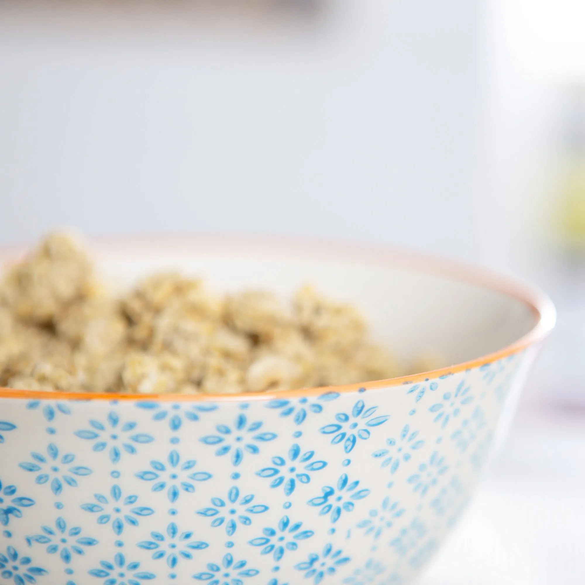 16cm Hand Printed Stoneware Cereal Bowl - By Nicola Spring