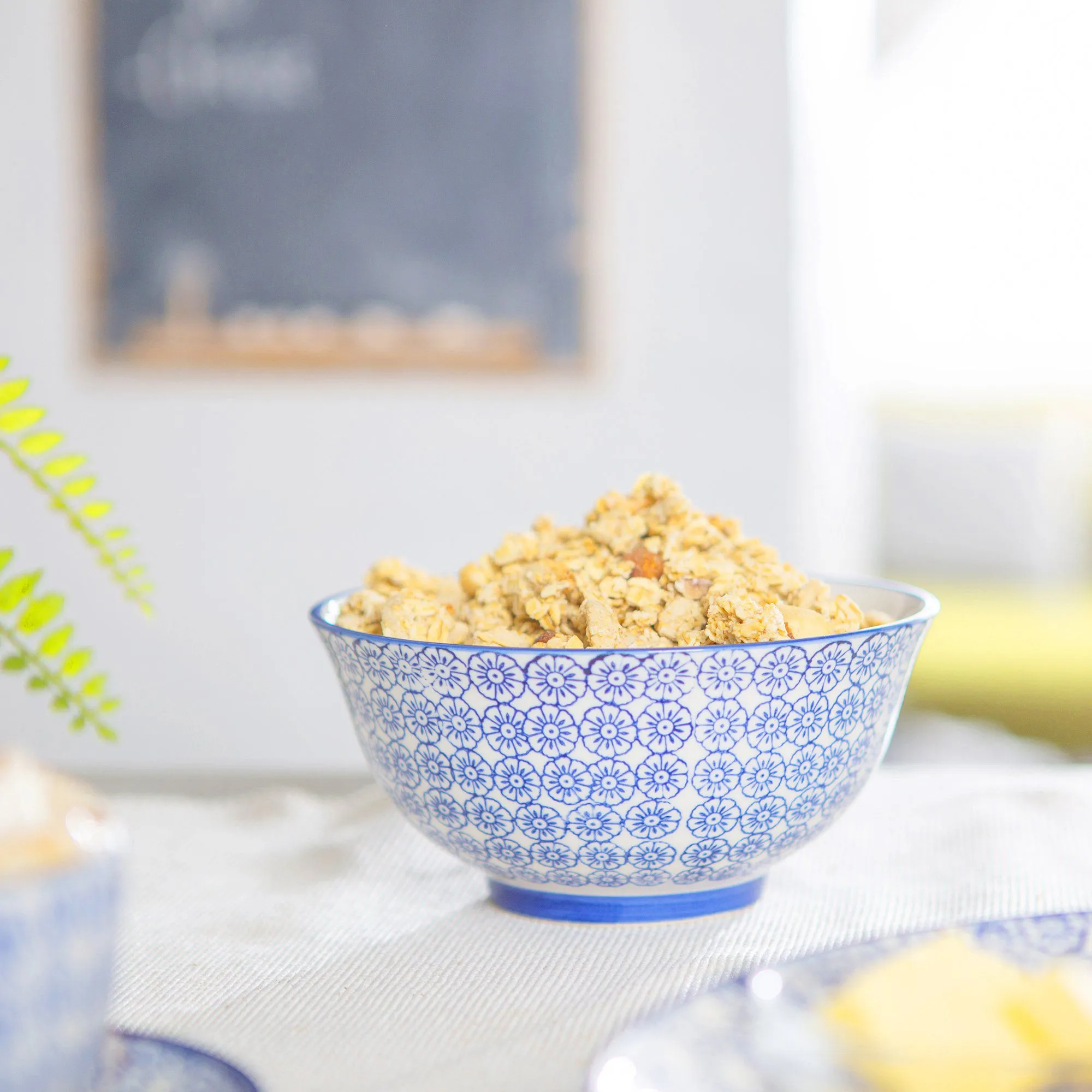 16cm Hand Printed Stoneware Cereal Bowl - By Nicola Spring