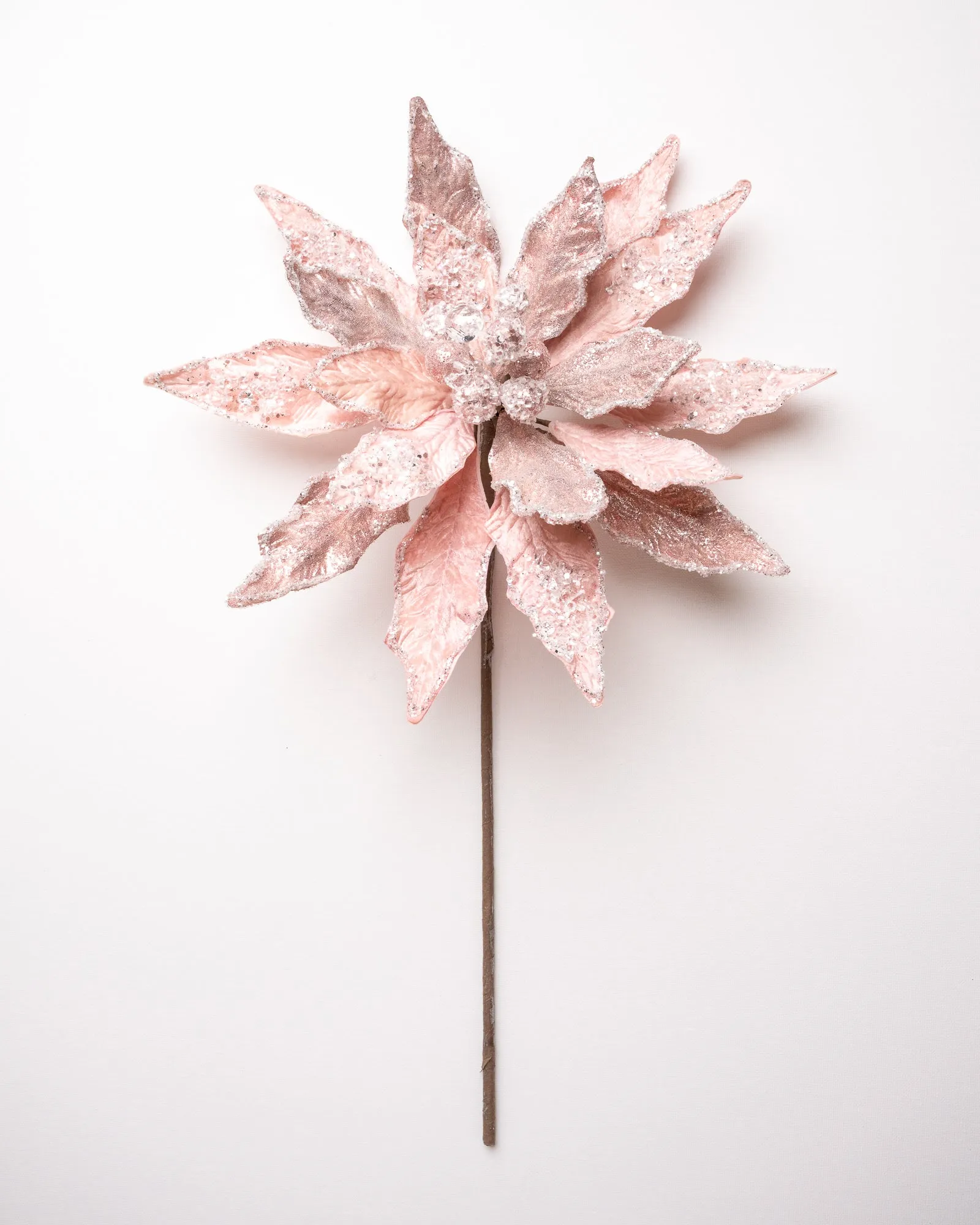 18" Poinsettia Stem Set Of 2