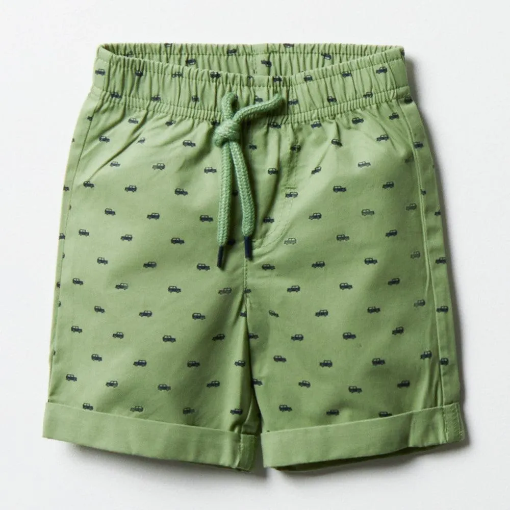 2 Pack Cars Shorts Green & Natural