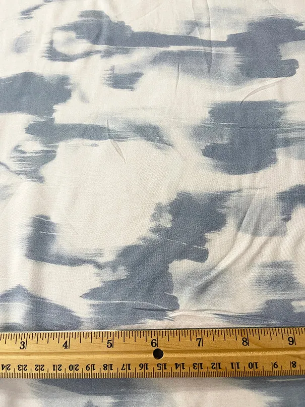 3 1/2 YD PC-Blue and White Cloud Print Batiste Fabric