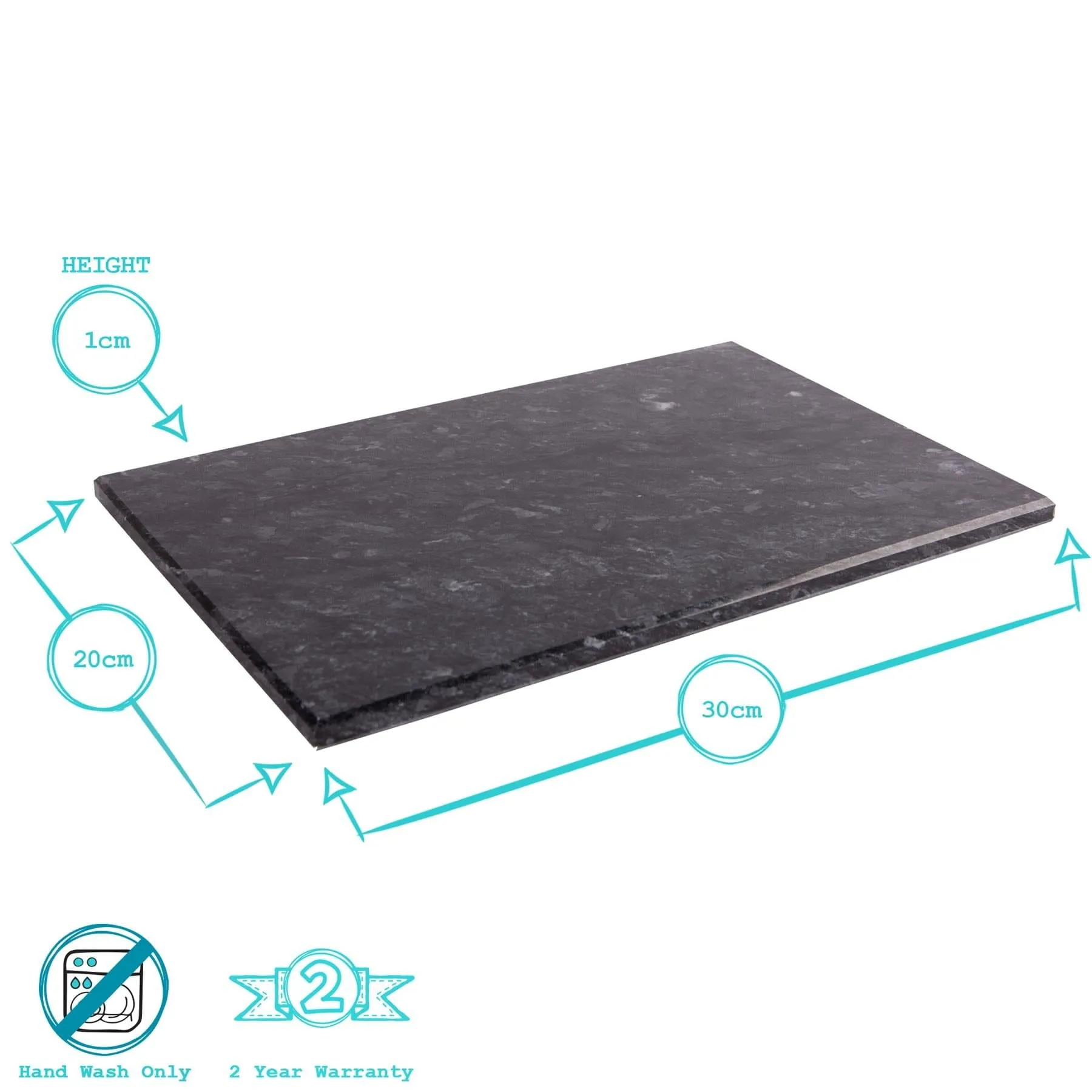 30cm x 20cm Rectangle Marble Placemats - Pack of Six - By Argon Tableware