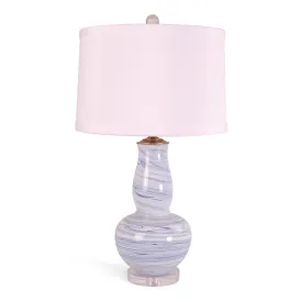 30" Blue Swirl Double Gourd Table Lamp