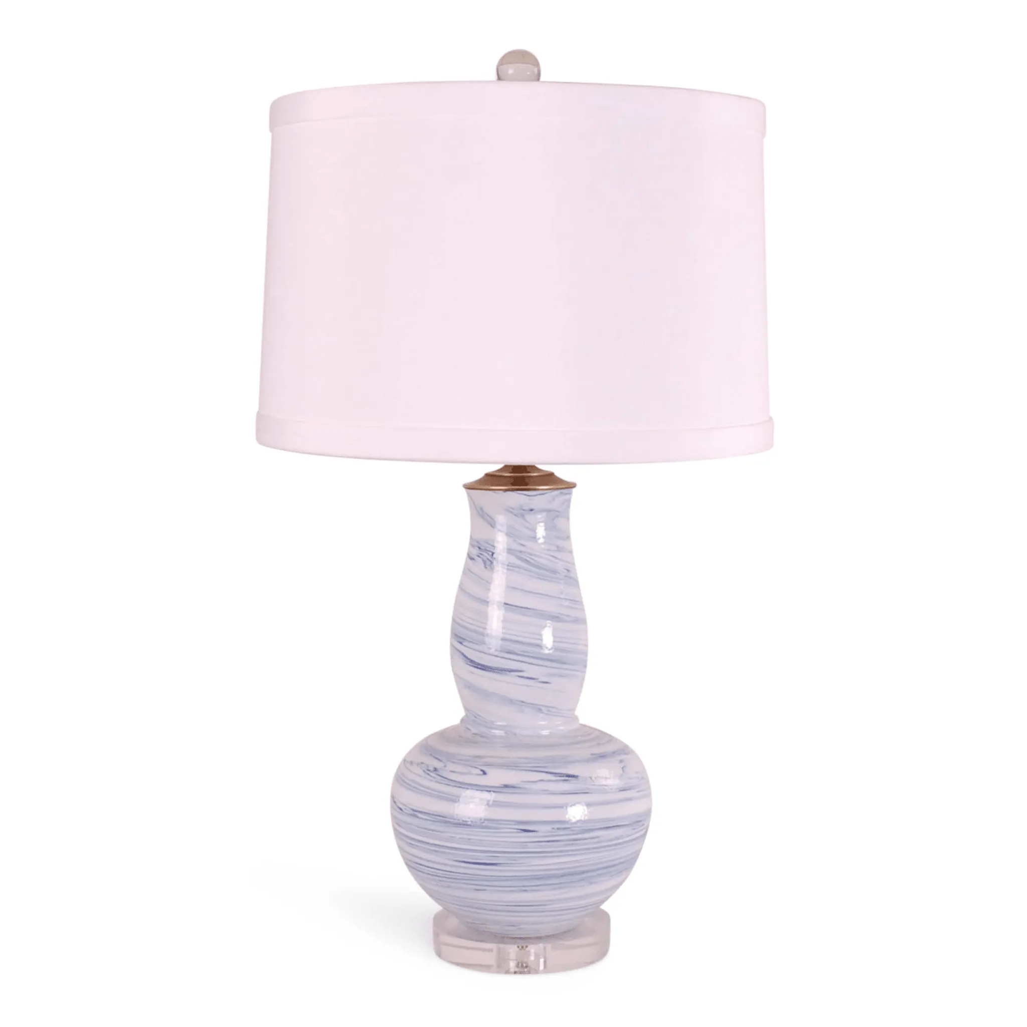 30" Blue Swirl Double Gourd Table Lamp