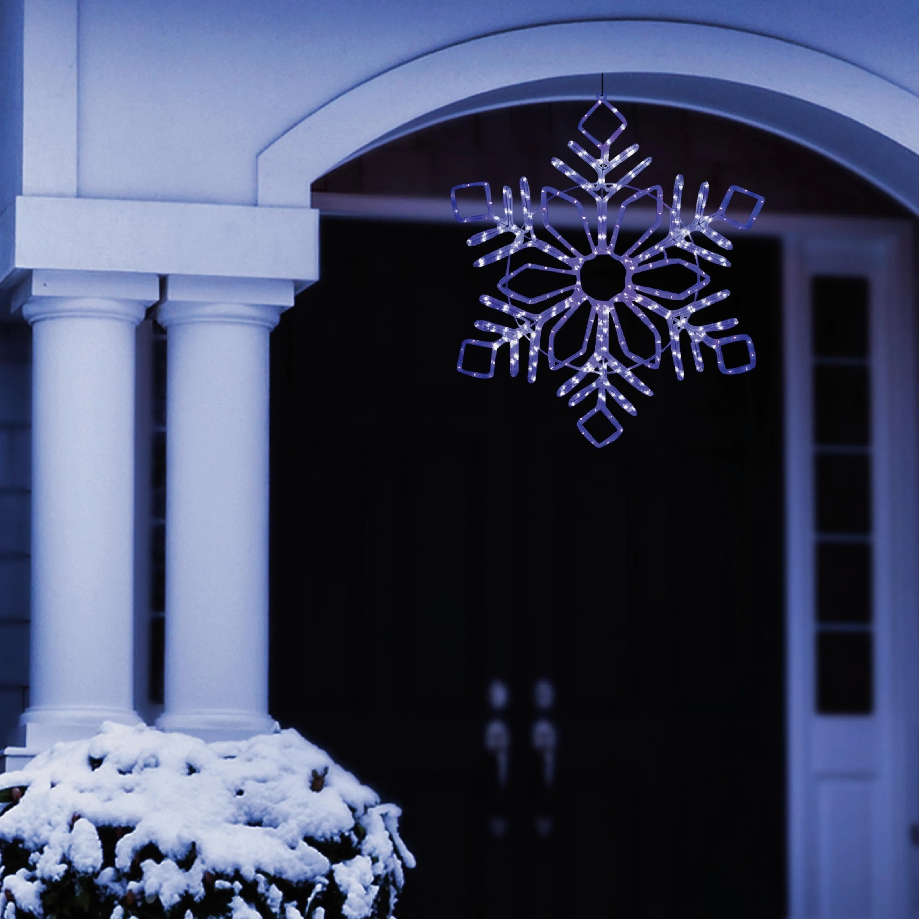 32" Cool White & Blue Motion LED Snowflake Lighted Decoration