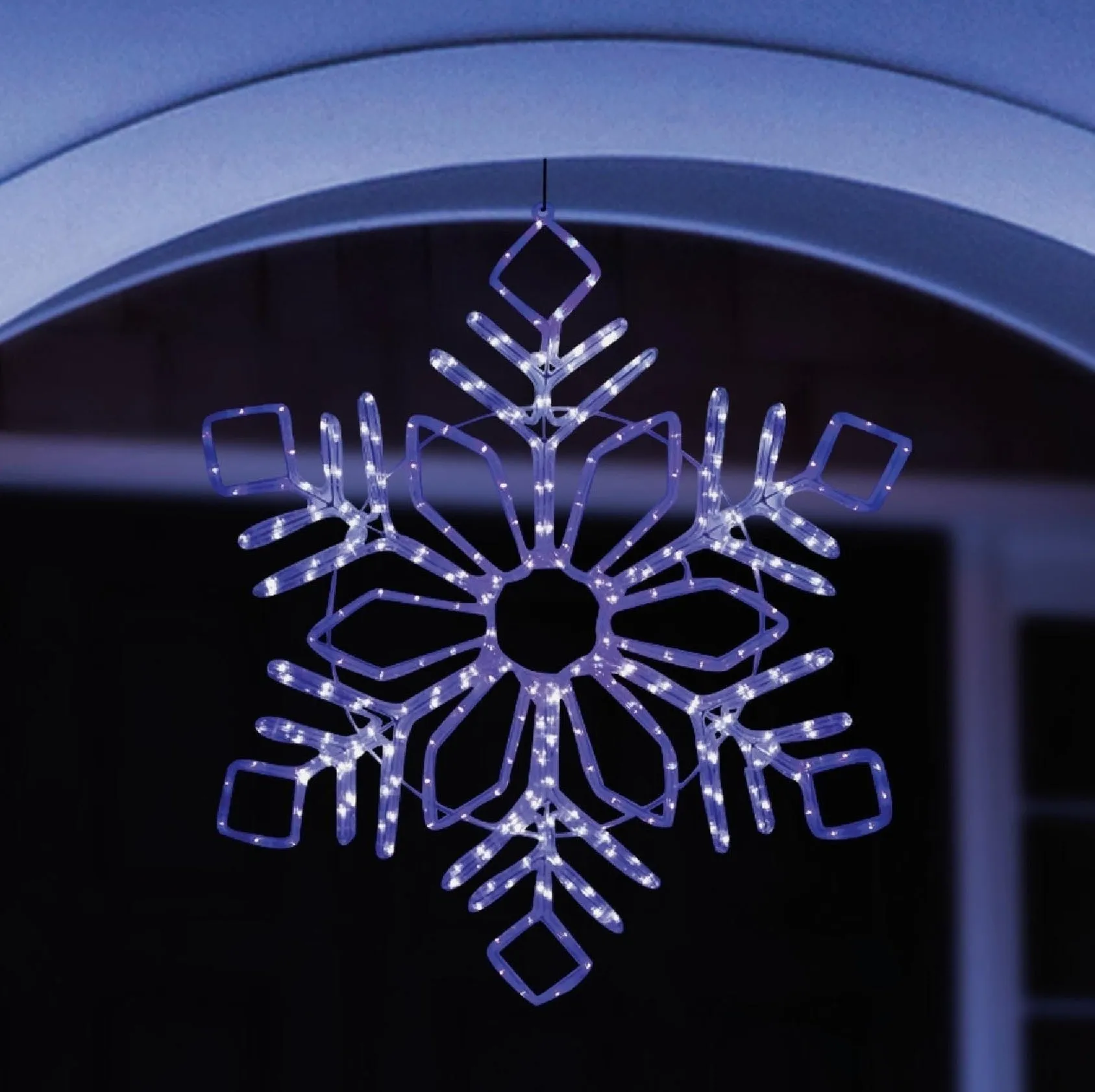 32" Cool White & Blue Motion LED Snowflake Lighted Decoration