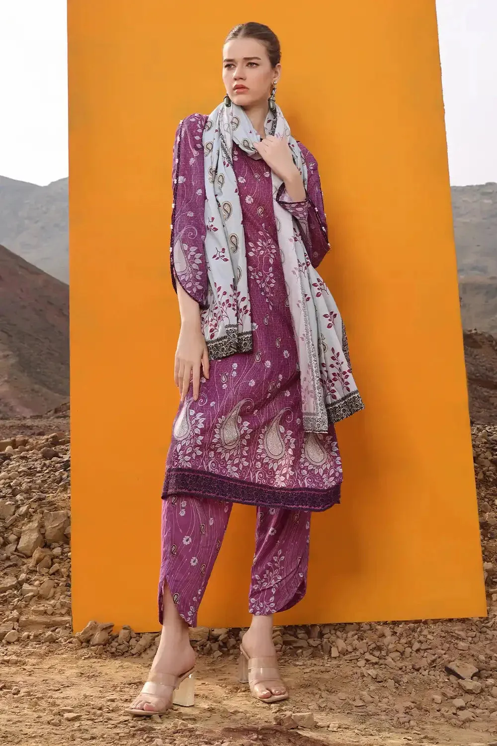 3PC Printed Unstitched Lawn Suit KLA-2392
