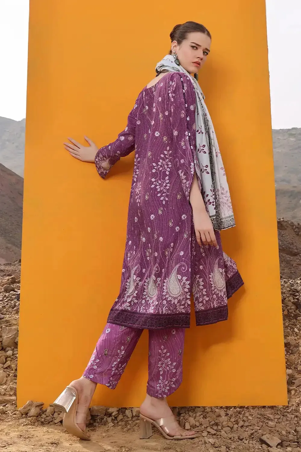 3PC Printed Unstitched Lawn Suit KLA-2392