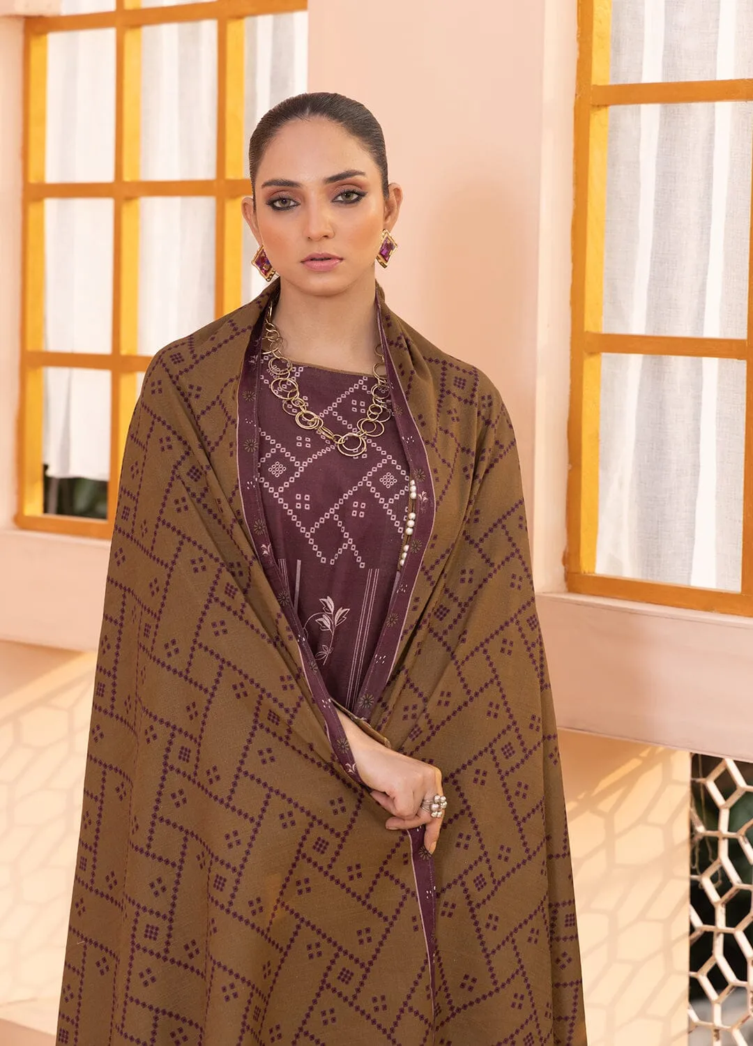 3PC Unstitched Khaddar Suit KKH-2336