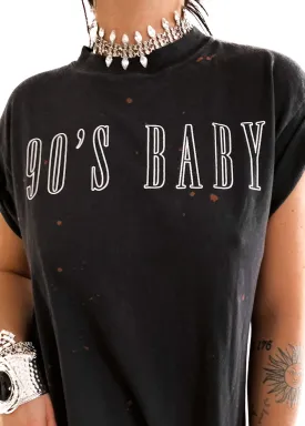 90's BABY BLEACHED OUT SIDE SLIT TEE