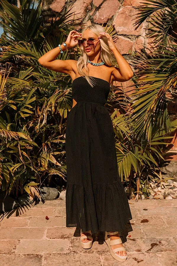A Perfect Day Cut Out Midi In Black