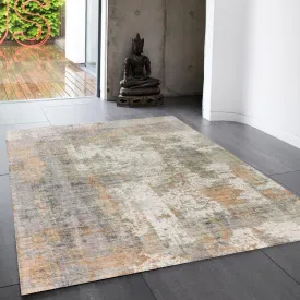 Abstract Screen Printed Hand Woven Rug - Coral