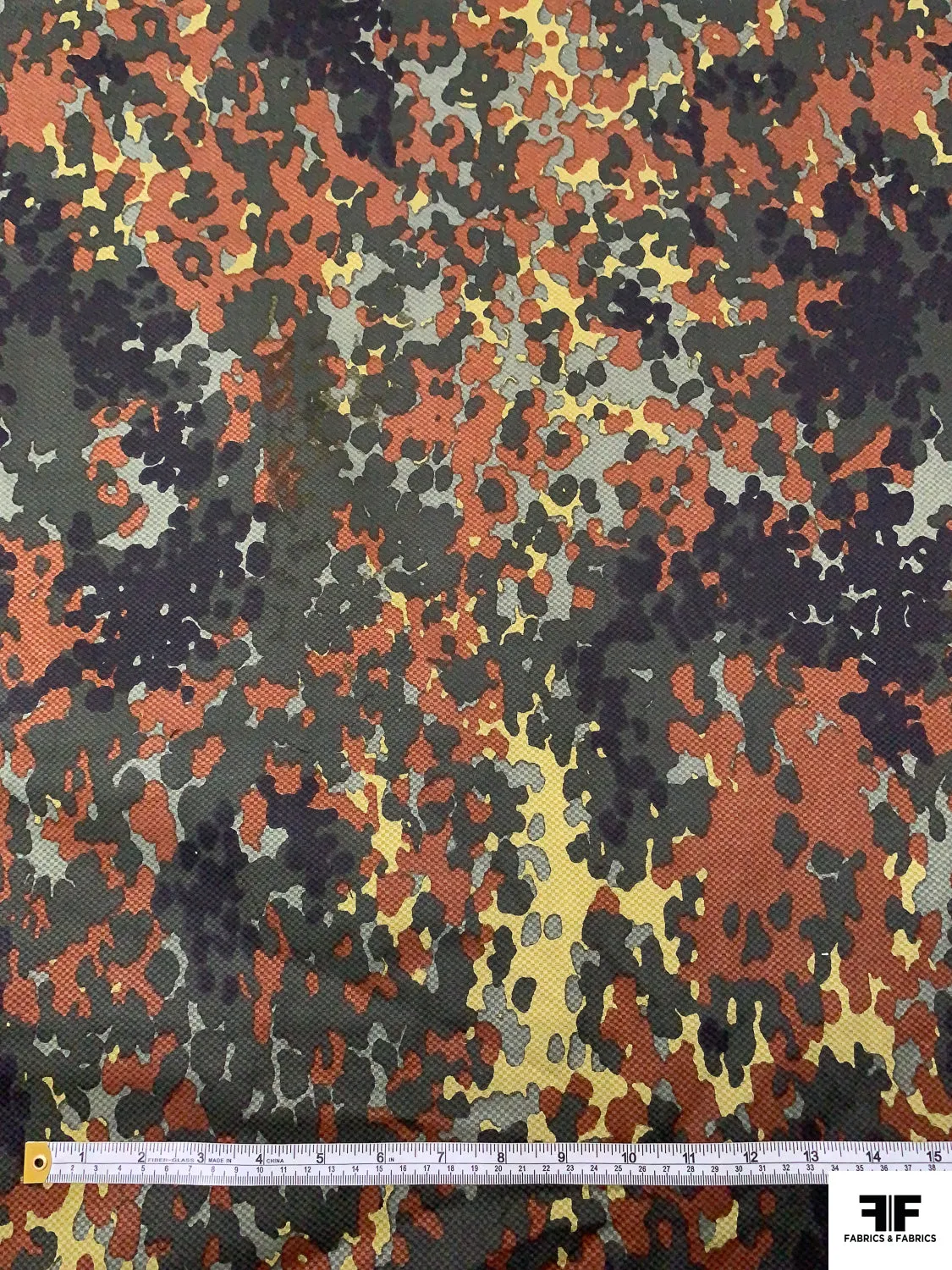Abstract Spotted Printed Stretch Cotton Pique - Greens / Brown / Black