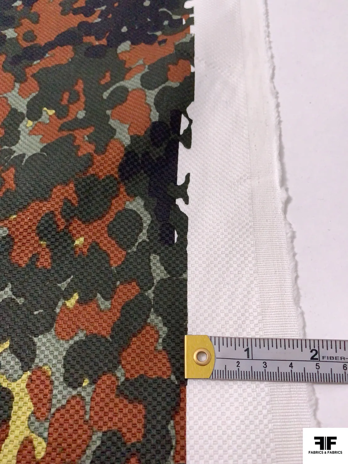 Abstract Spotted Printed Stretch Cotton Pique - Greens / Brown / Black