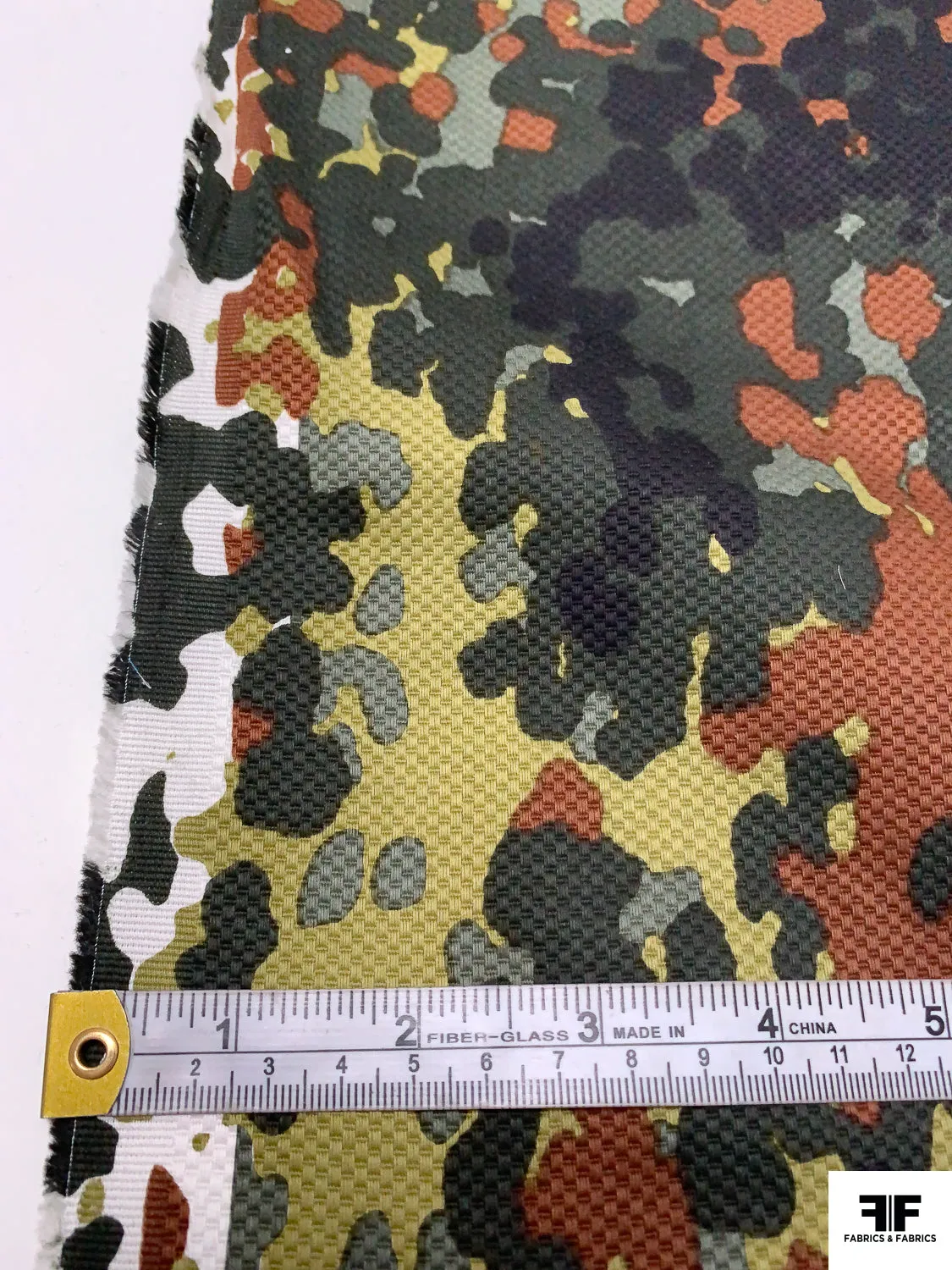 Abstract Spotted Printed Stretch Cotton Pique - Greens / Brown / Black