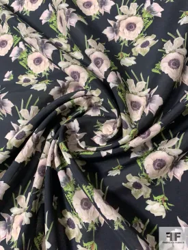 Adam Lippes Signature Floral Printed Silk and Cotton Lawn - Black / Green / Earth