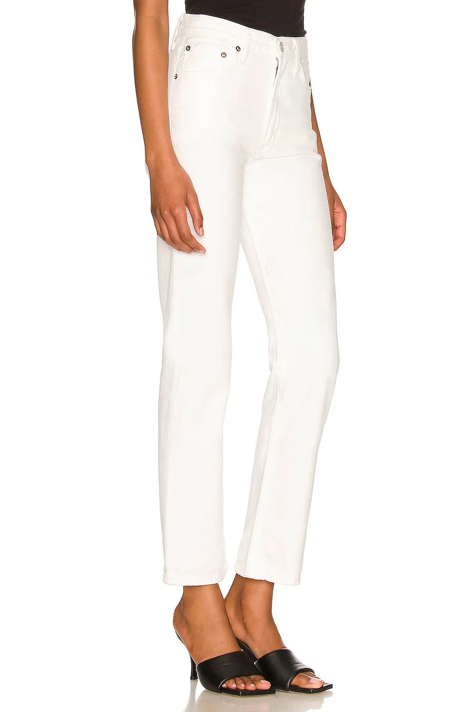 AGOLDE Mia Mid Jeans, white
