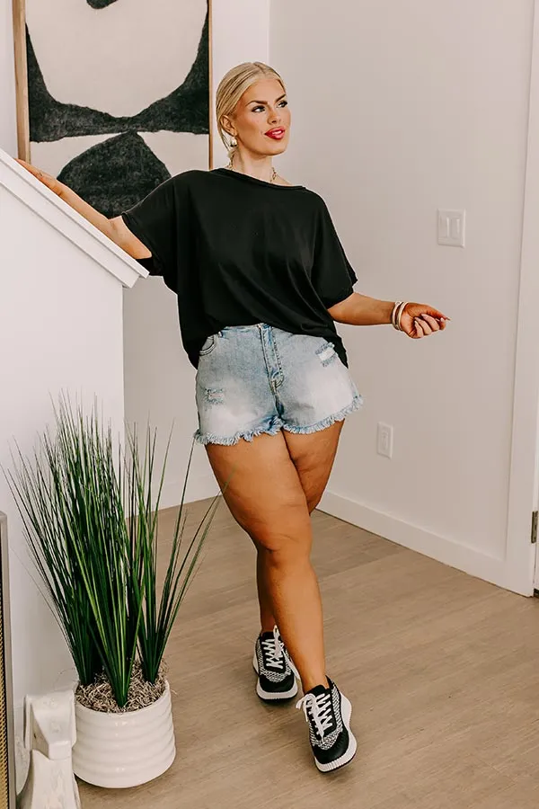 Always On The Go Shift Tee in Black Curves