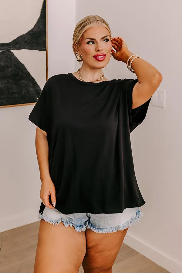 Always On The Go Shift Tee in Black Curves