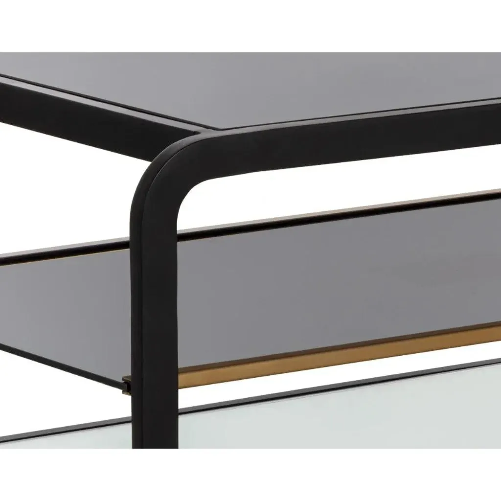 Ambretta Coffee Table Modern Black With Smoked Glass