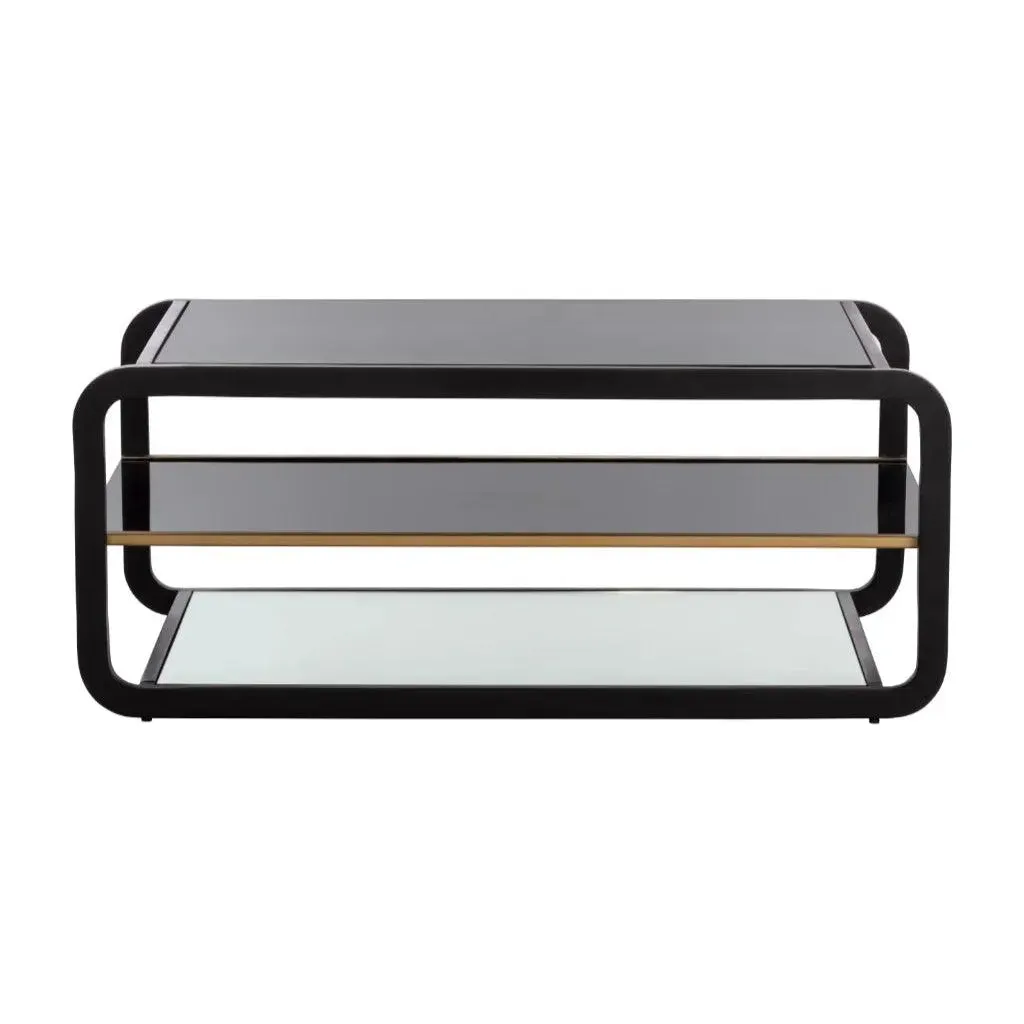 Ambretta Coffee Table Modern Black With Smoked Glass