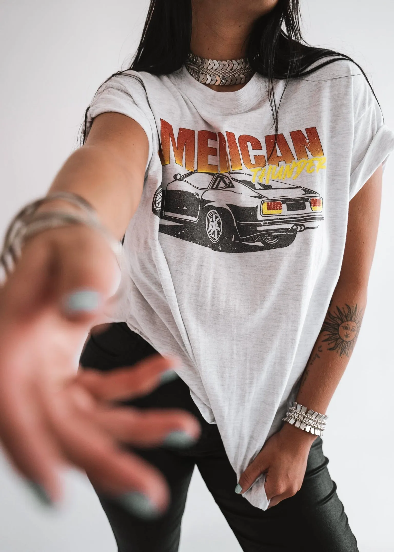 AMERICAN THUNDER SIDE SLIT TEE