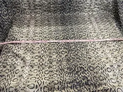 Animal Print Stretch Cotton Twill- Off White/Black/ Green