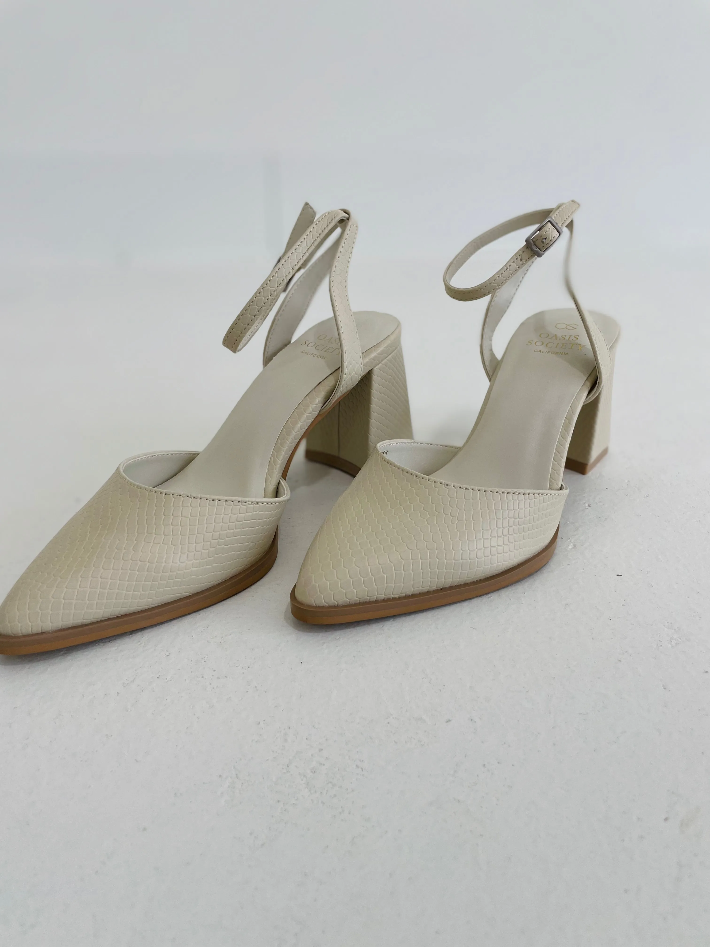 Anne Ankle Strap Heel - White