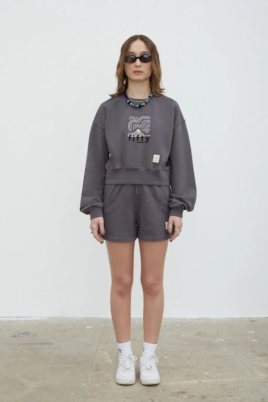 Anthracite Washed Loose Fit Sweatshirt