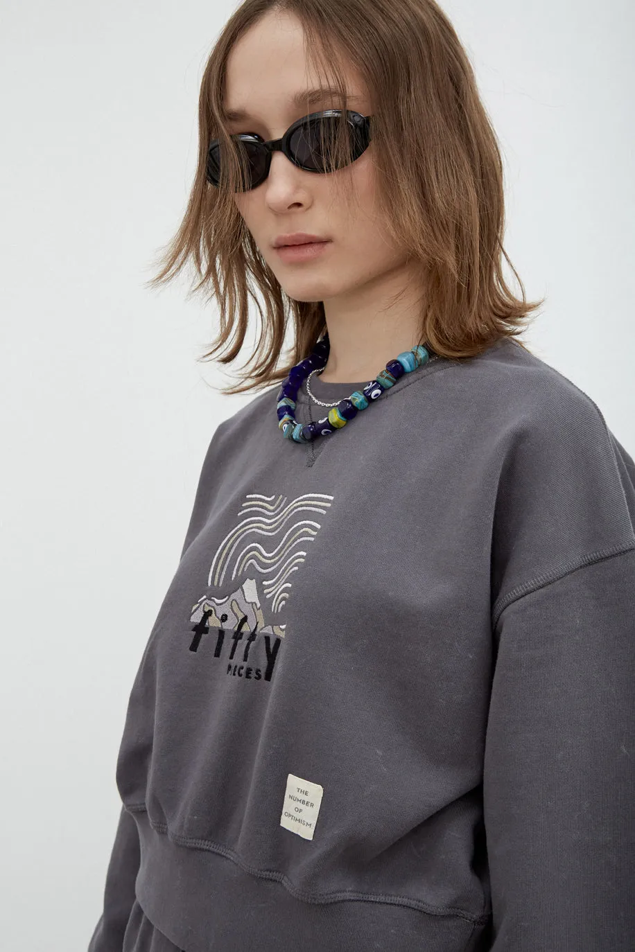 Anthracite Washed Loose Fit Sweatshirt