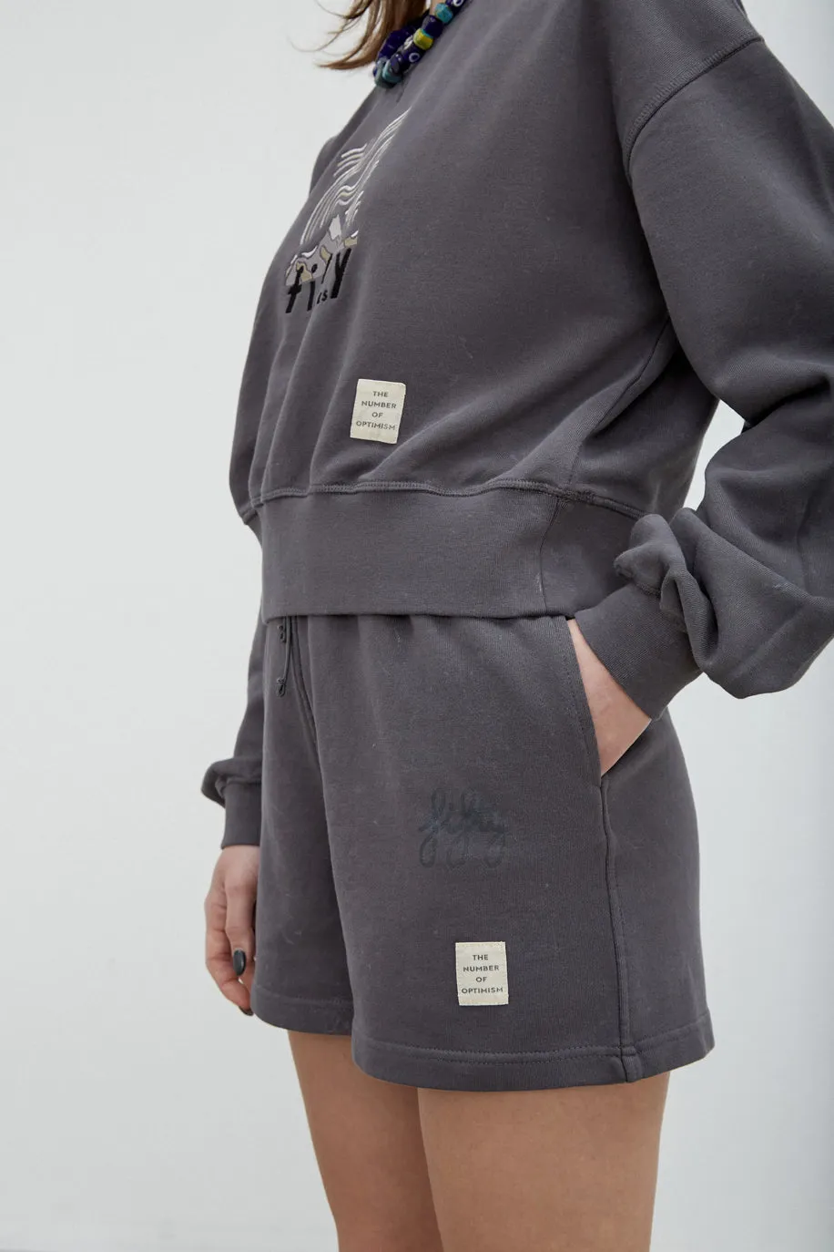 Anthracite Washed Loose Fit Sweatshirt