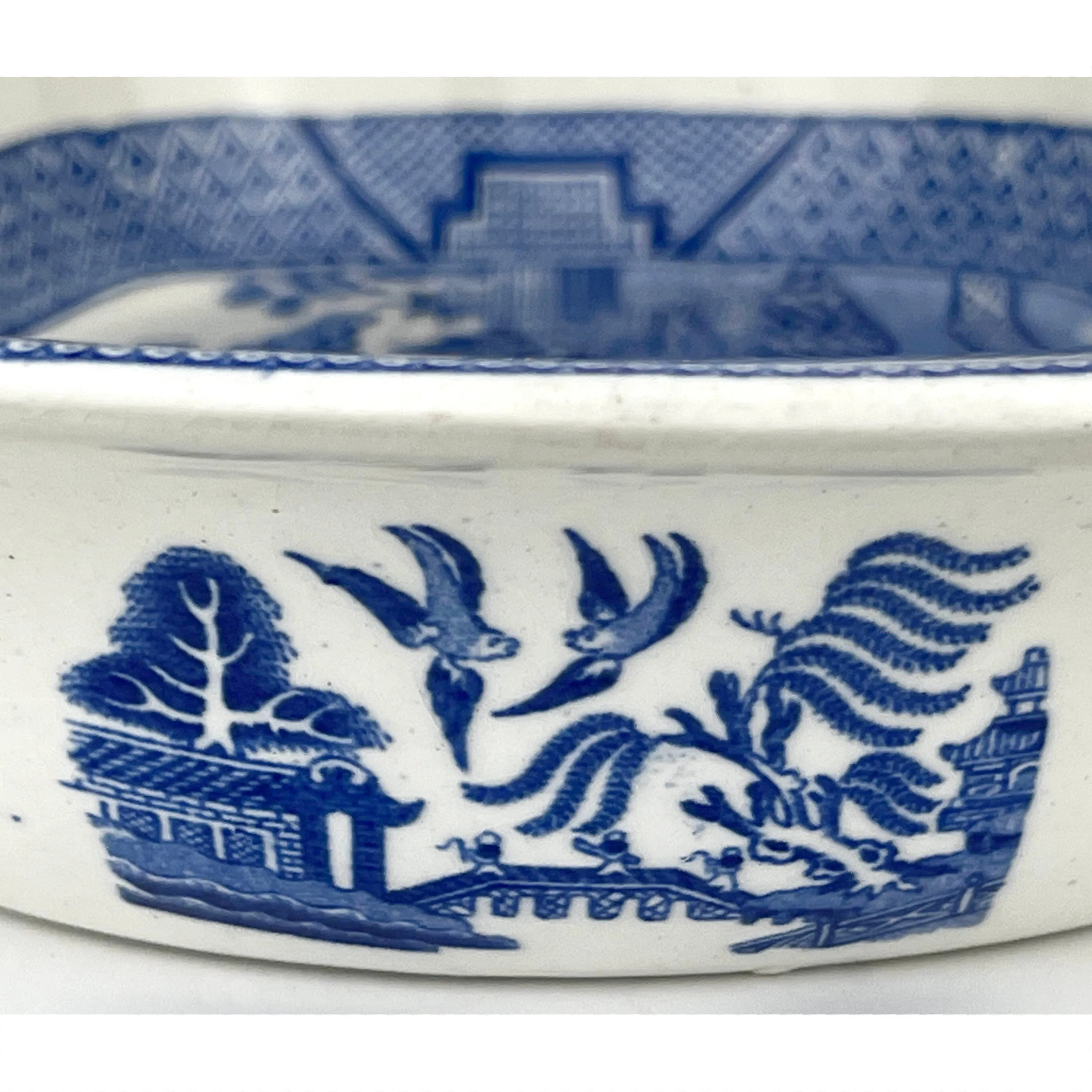 Antique 1890s Blue Willow Serving Bowl John Meir & Son Staffordshire