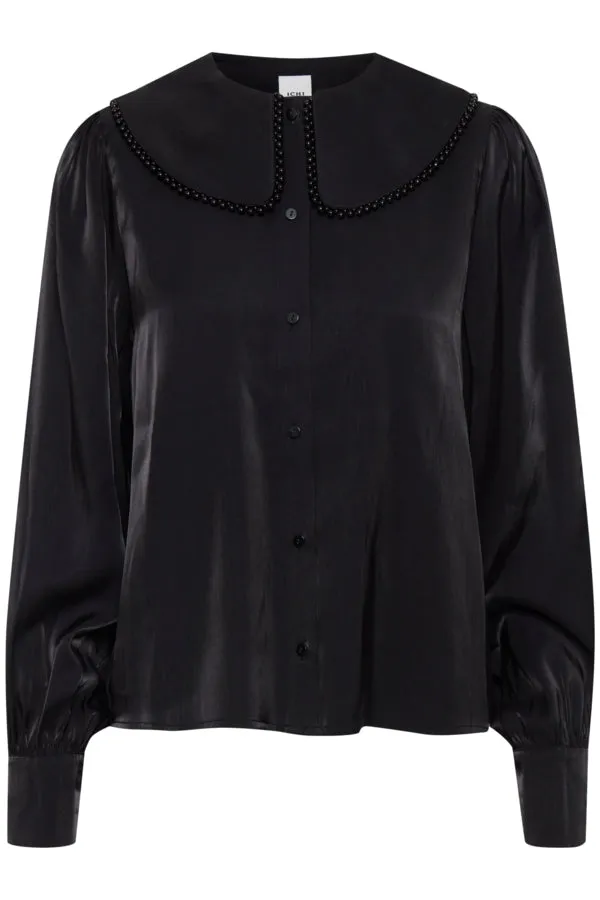 Aria Collared Blouse (Black)