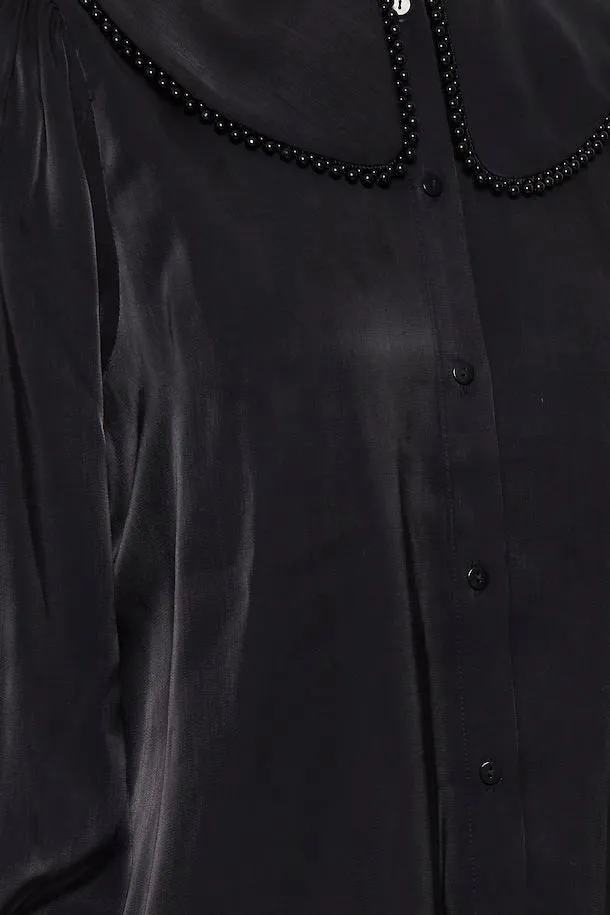Aria Collared Blouse (Black)