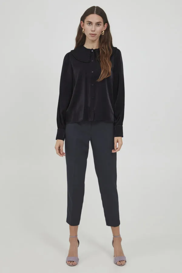 Aria Collared Blouse (Black)