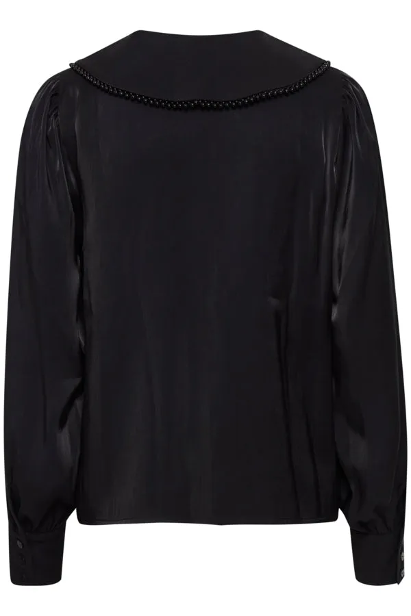 Aria Collared Blouse (Black)