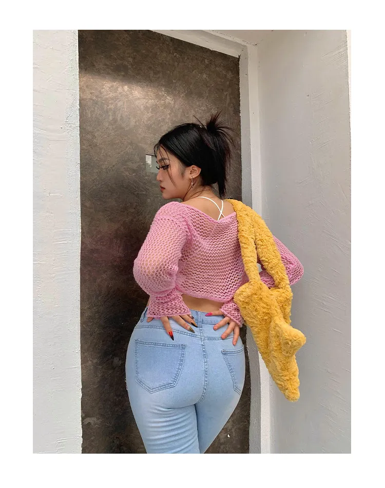 Audrey Gradient Blue Long Flare Denim Jeans Pants