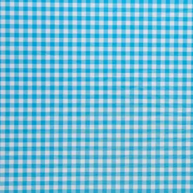 Azure Blue Gingham Poly Spandex Swimsuit Fabric