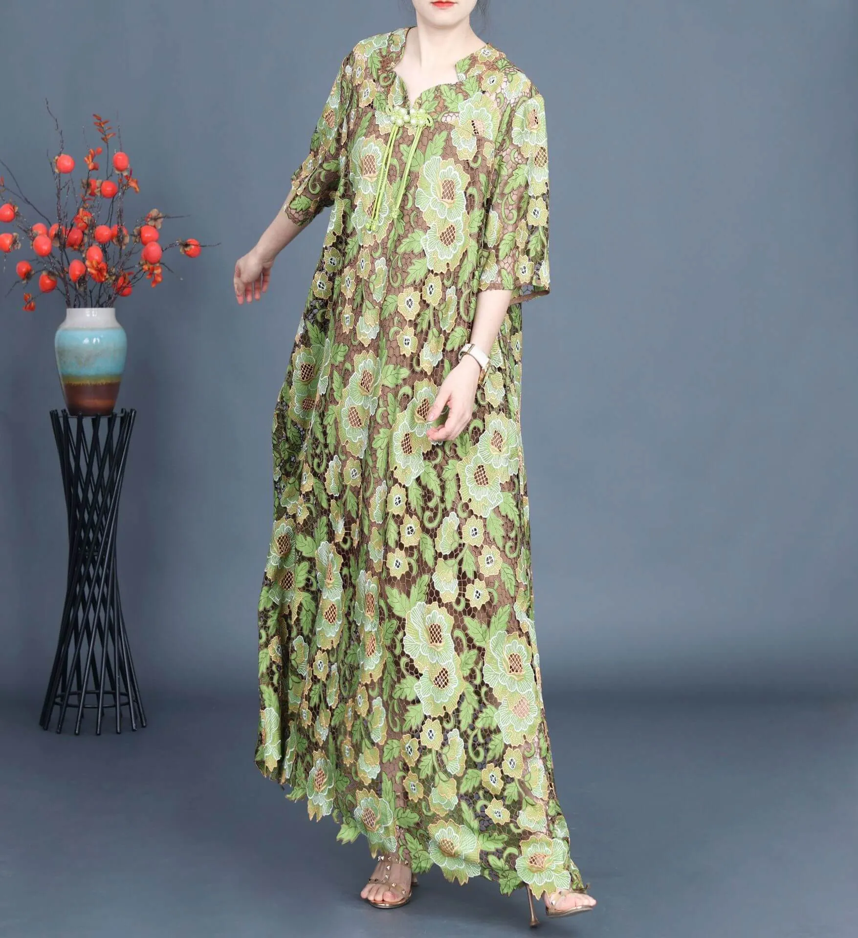 Babakud Plus Size-Floral Printed Loose Summer Dress