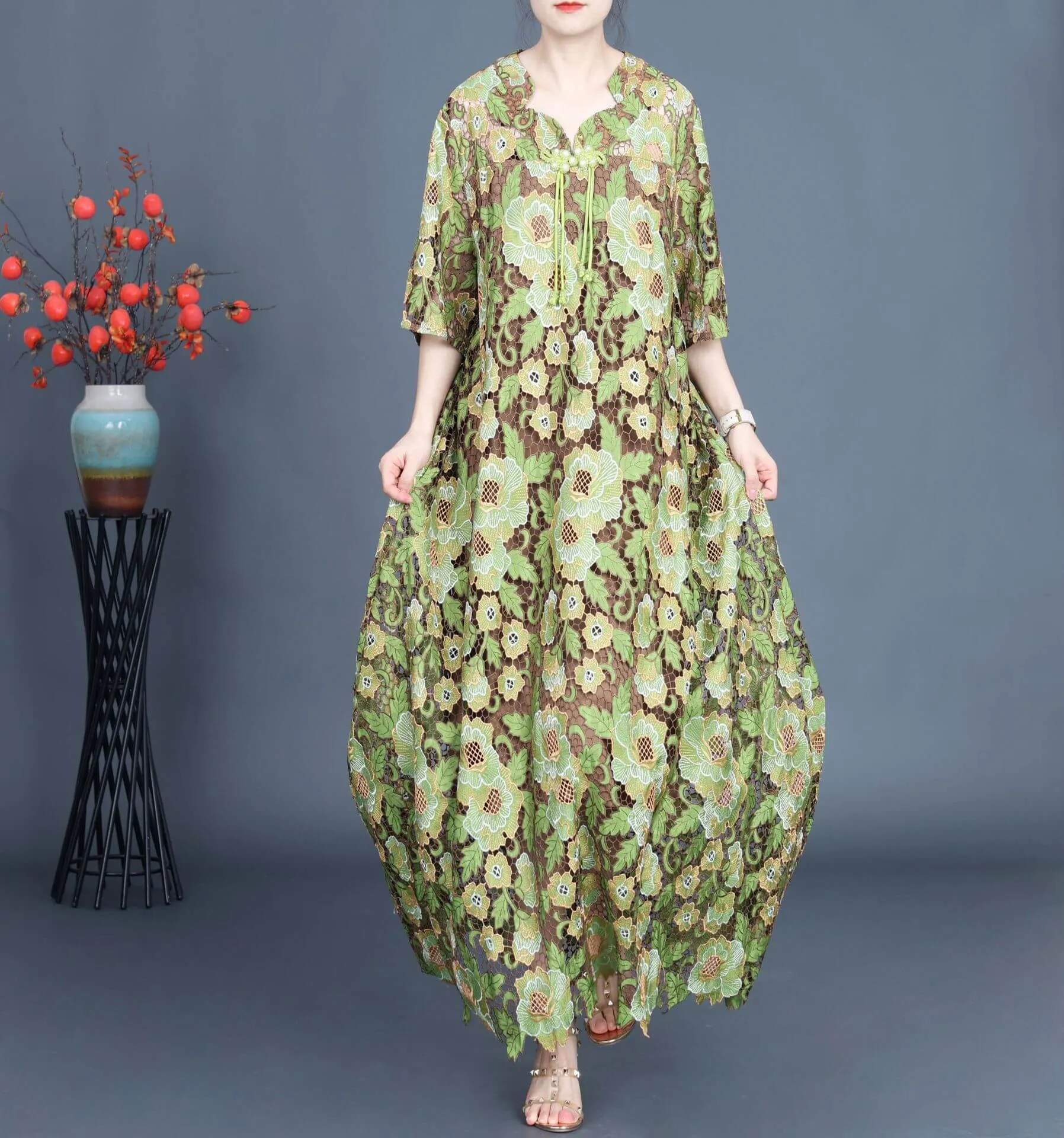 Babakud Plus Size-Floral Printed Loose Summer Dress