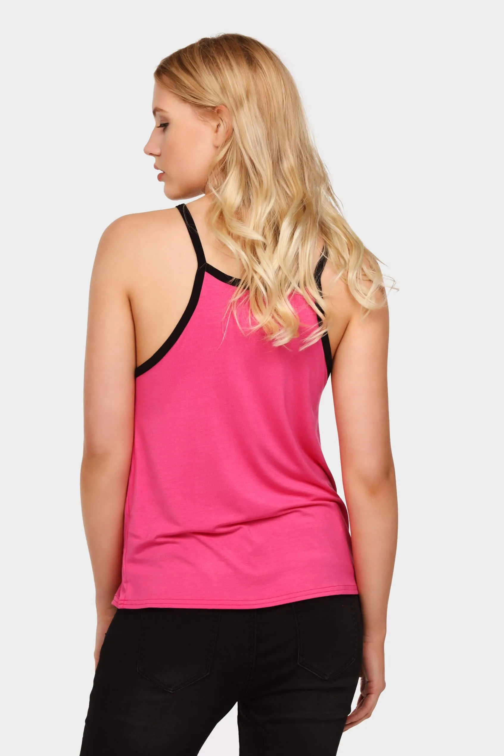 Baby Pink High Neck Tank Top