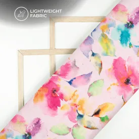 Beautiful Floral Digital Print Poly Chinnon Chiffon Fabric