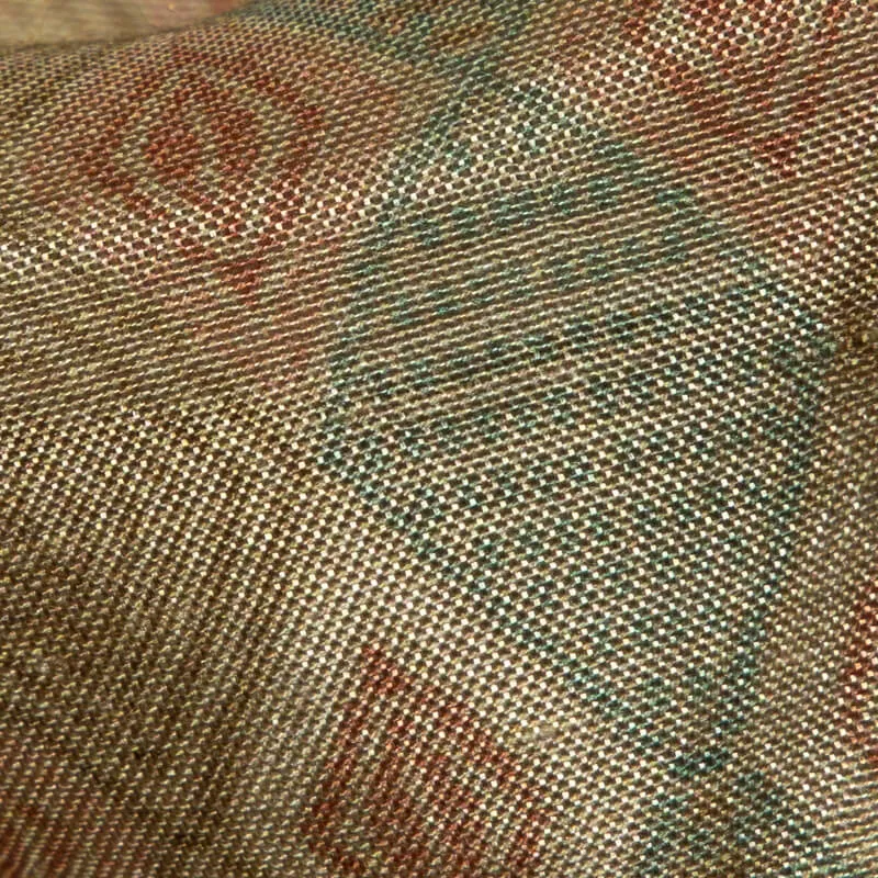 Beige Geometric Pattern Digital Print Viscose Muslin Fabric