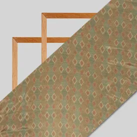 Beige Geometric Pattern Digital Print Viscose Muslin Fabric