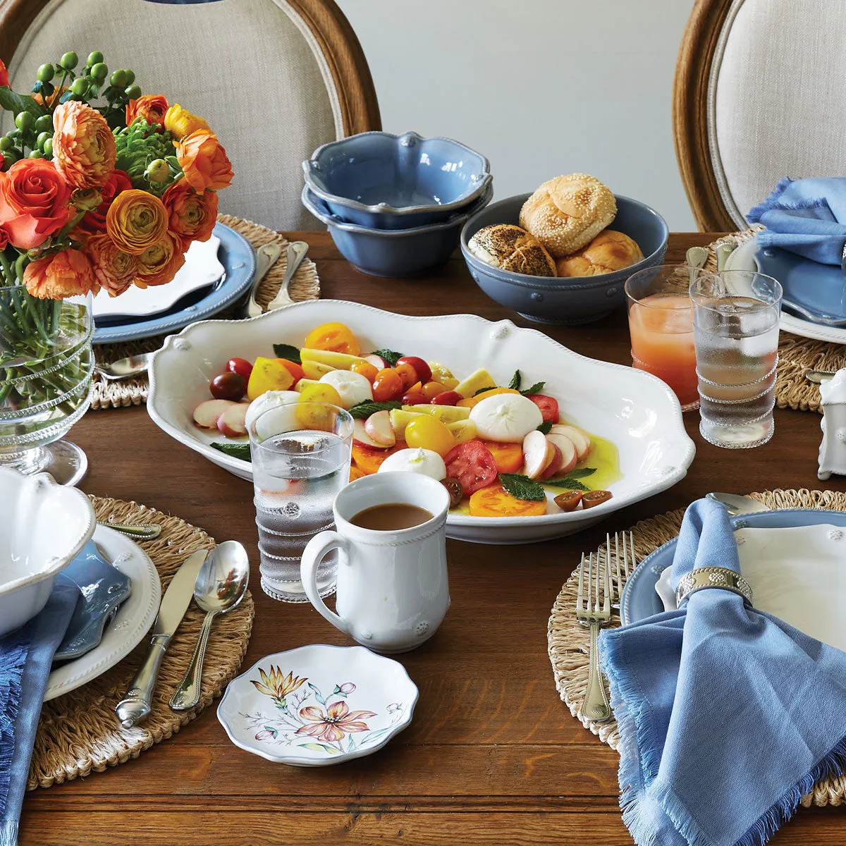 Berry & Thread 20" Platter - Whitewash
