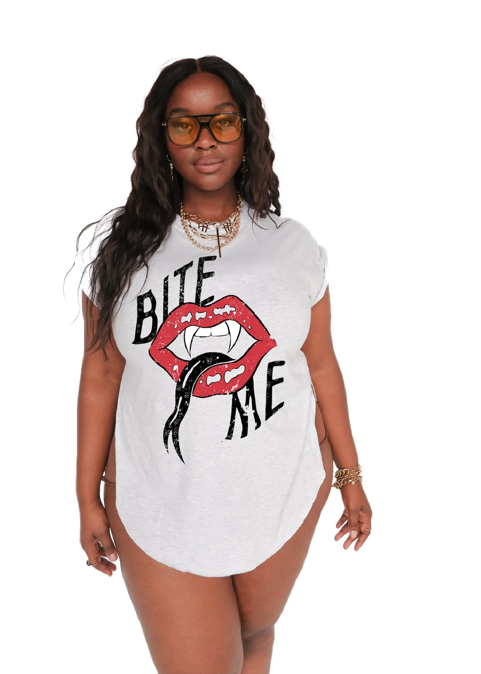 BITE ME SIDE SLIT TEE